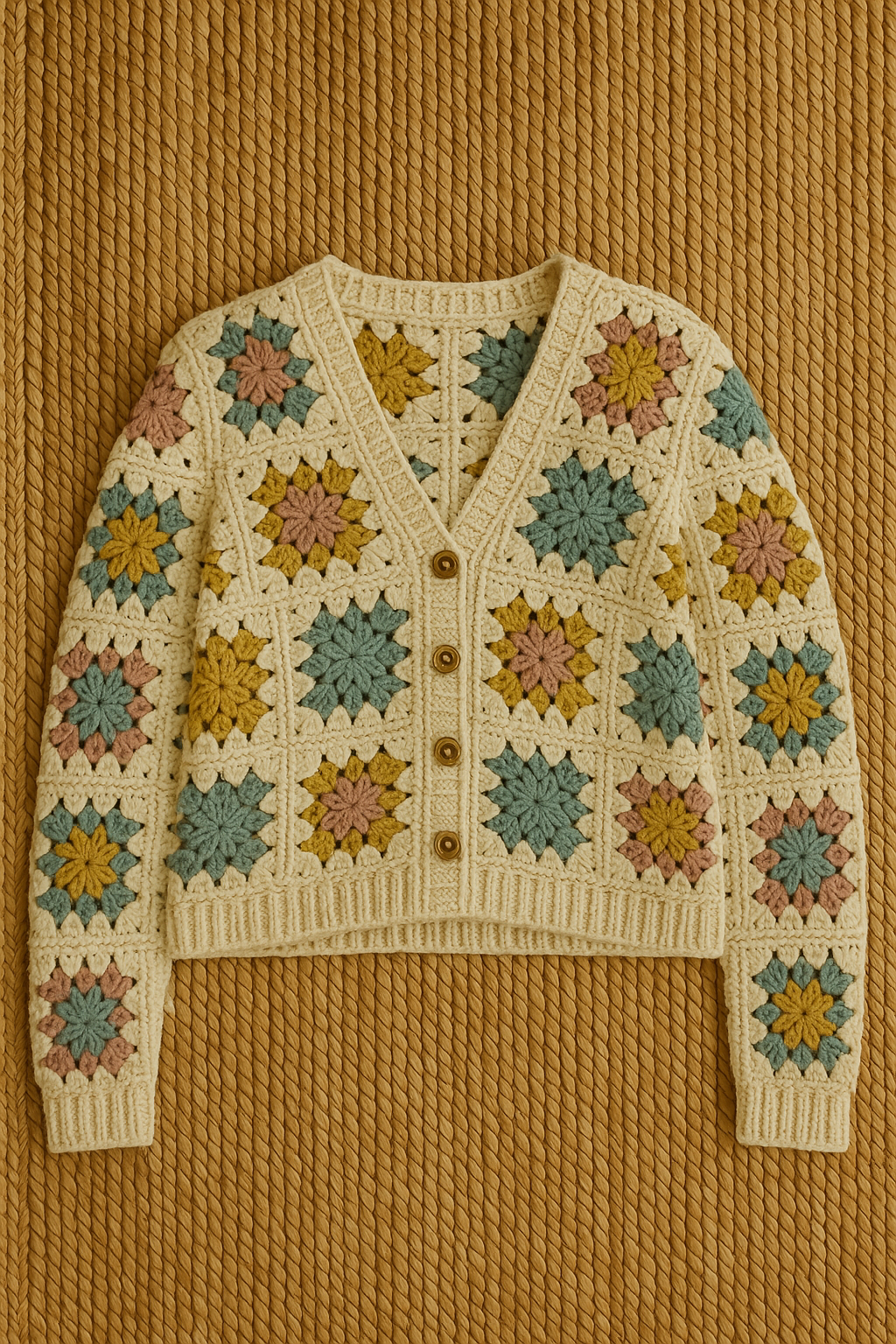 Modern Granny Square Crochet Cardigan – Free Pattern