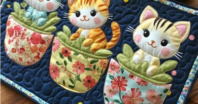 Cats in Pots Quilt.