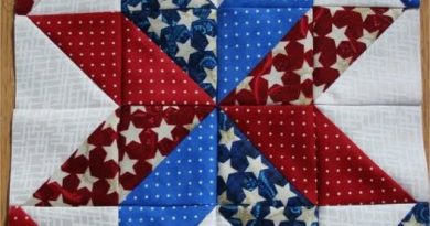 Patriotic Pinwheel Quilt Block – A Celebration in Red, White, and Blue