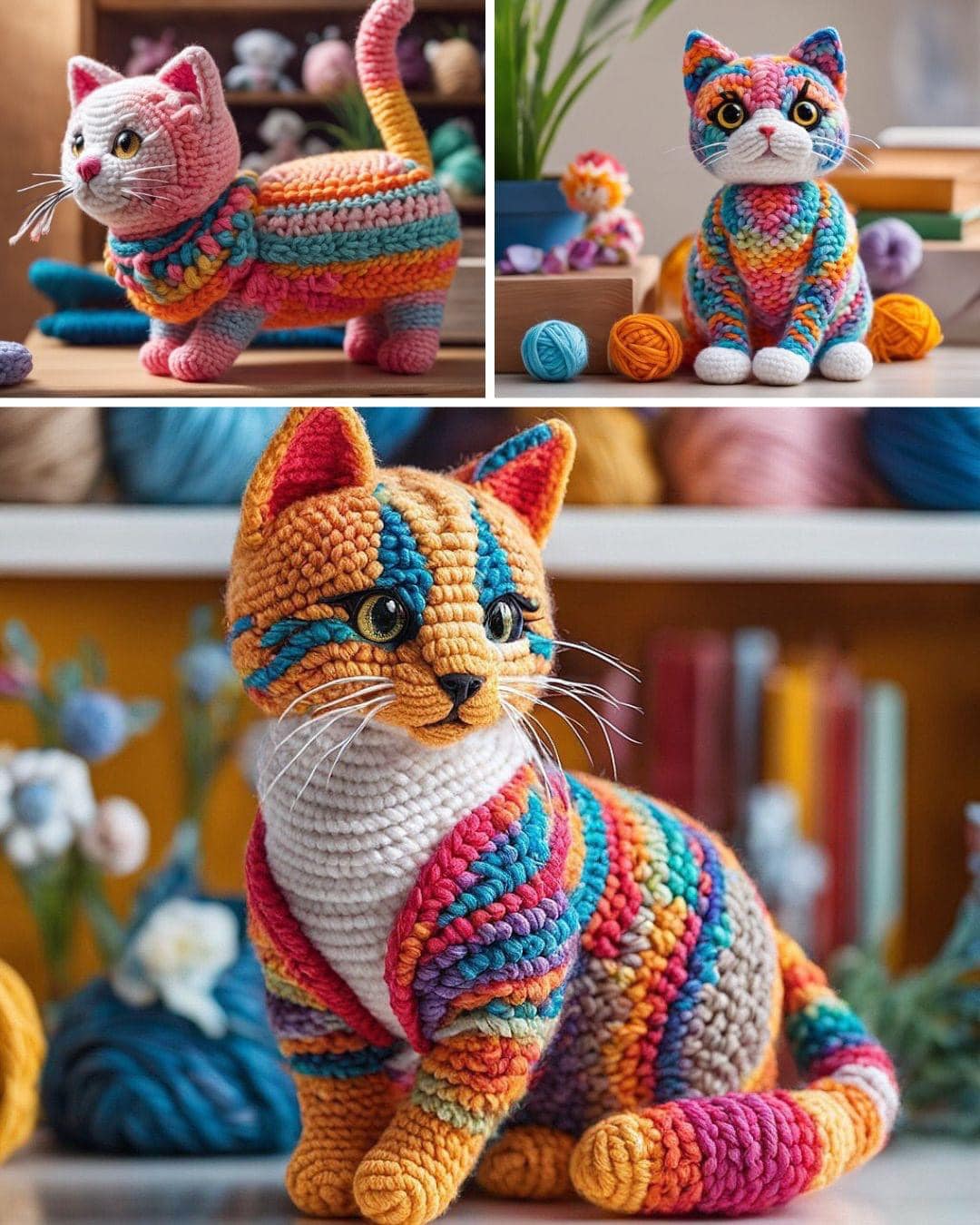 Crochet Rainbow Cats – Step-by-Step Guide