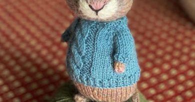 Knitted Mouse with Sweater and Beret – Step by Step Tutorial