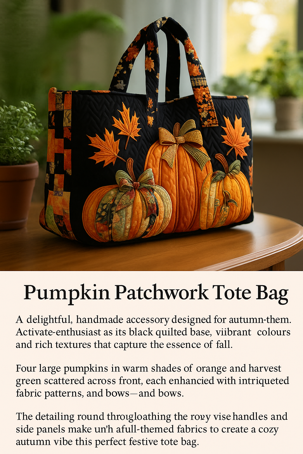 Pumpkin Patchwork Tote Bag – Step by Step