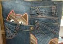 Peekaboo Cat Denim Tote Bag — Step by Step
