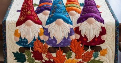 Autumn Gnome Quilted Table Runner