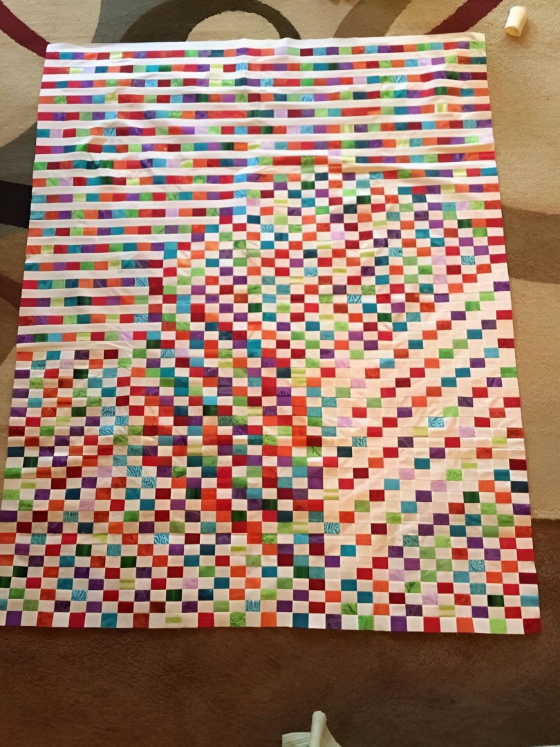 Rainbow Pixel Ripple Quilt – Step-by-Step Tutorial